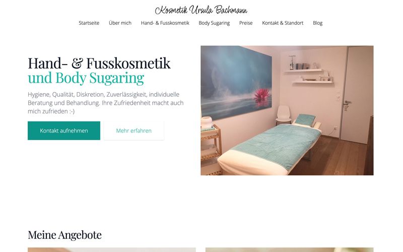 Website für Kosmetik Ursula Bachmann