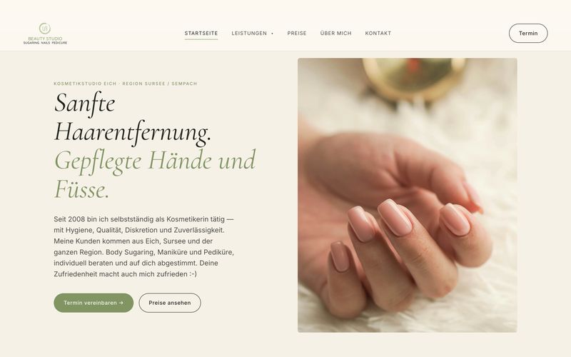 Website für Kosmetik Ursula Bachmann