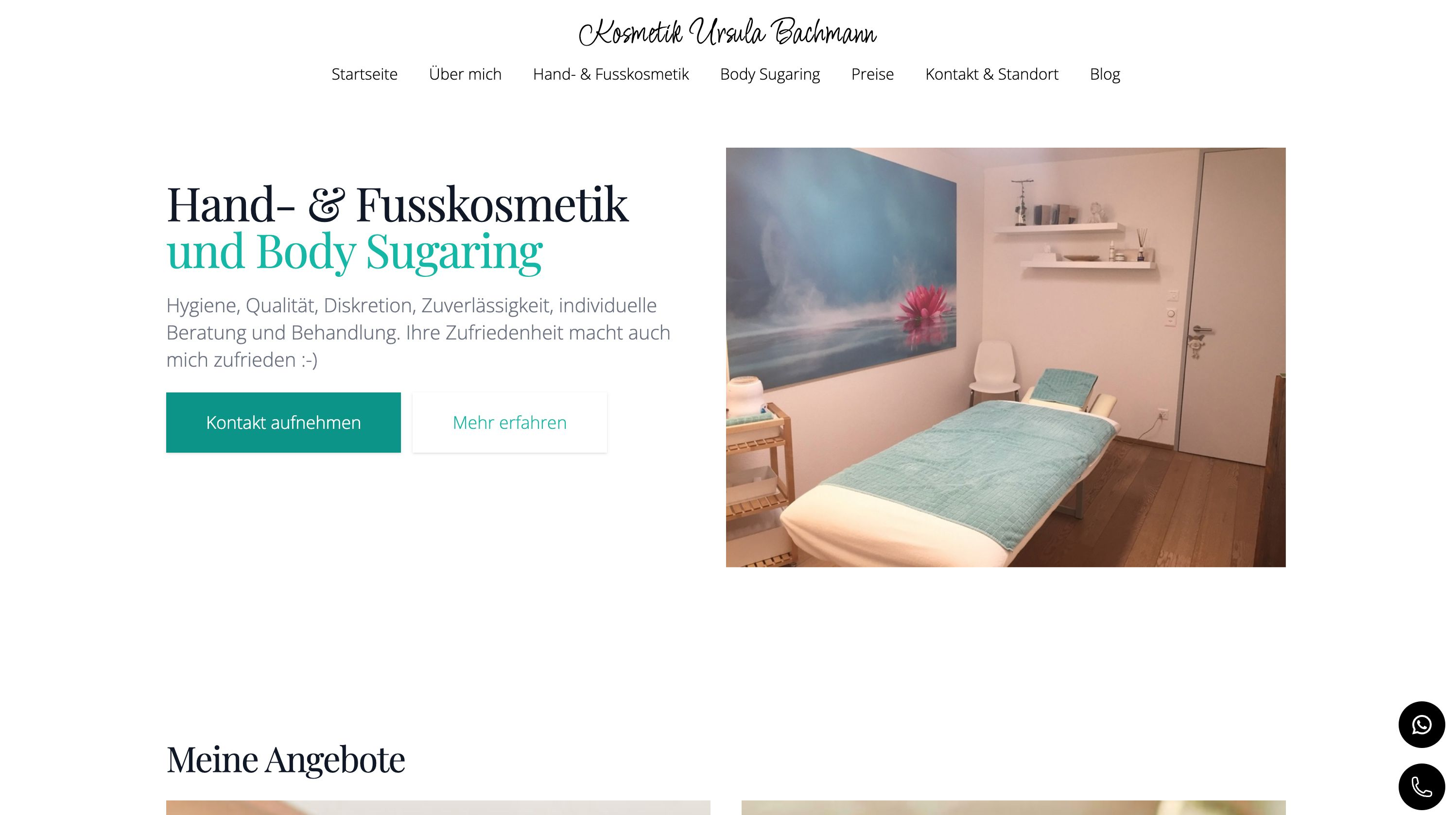 Website für Kosmetik Ursula Bachmann